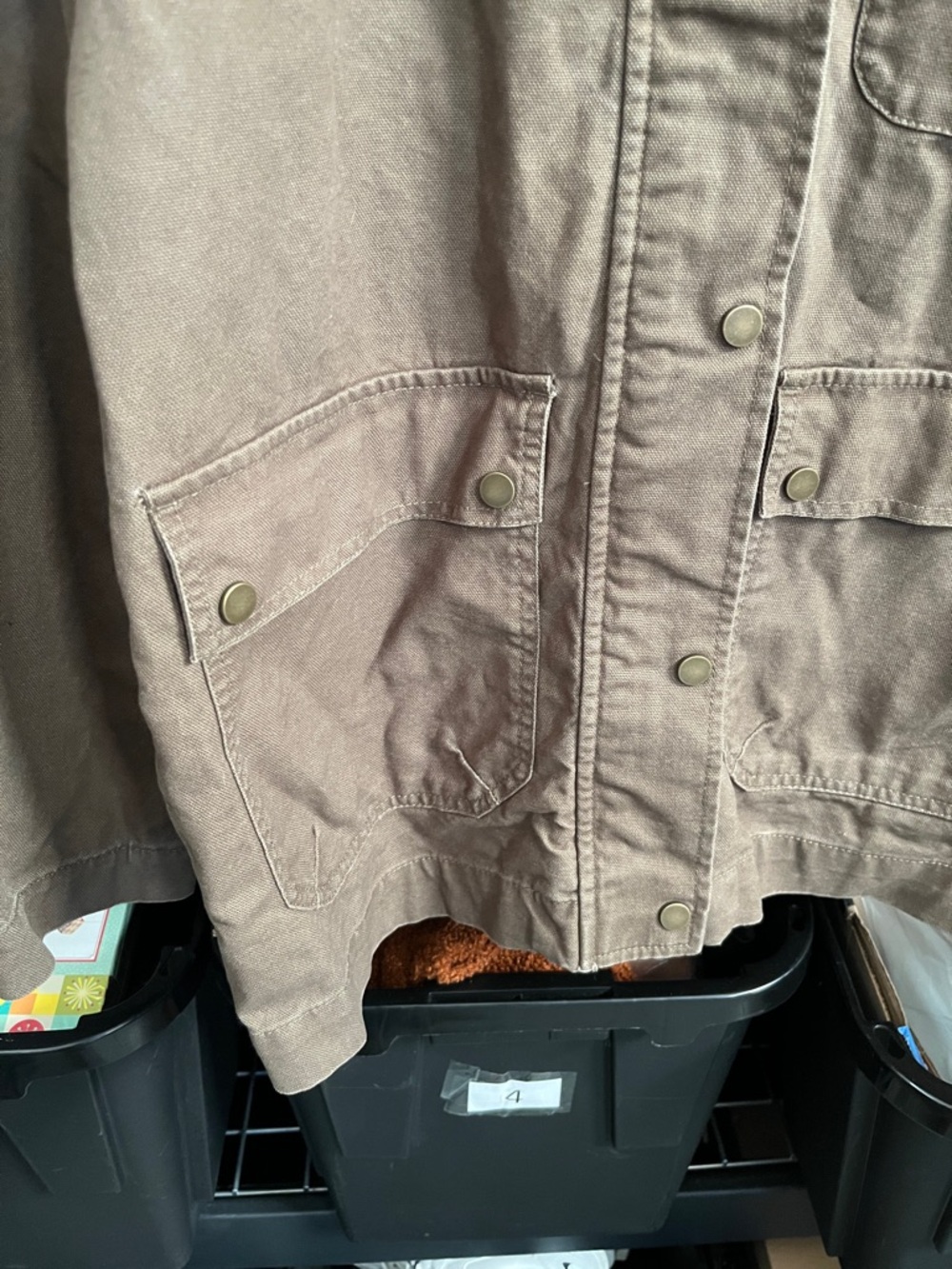 NWT Stoosh Women’s Brown Barn Canvas Work Jacket  Corduroy Collar Chore Medium - Picture 5 of 14
